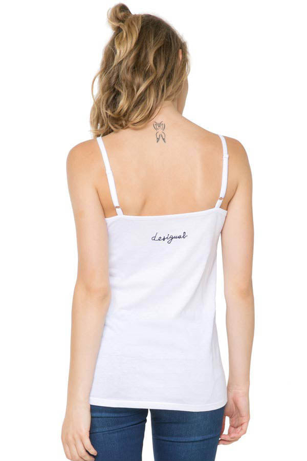 Top à bretelles Desigual 61T25X6 blanc