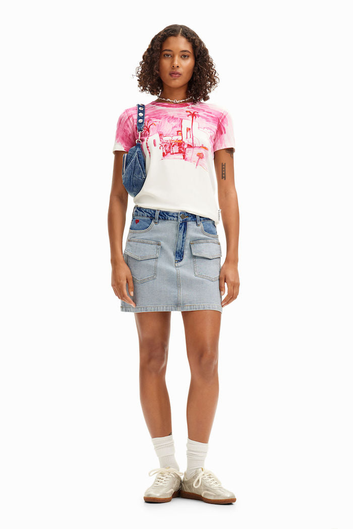 Tshirt ajusté rose Desigual