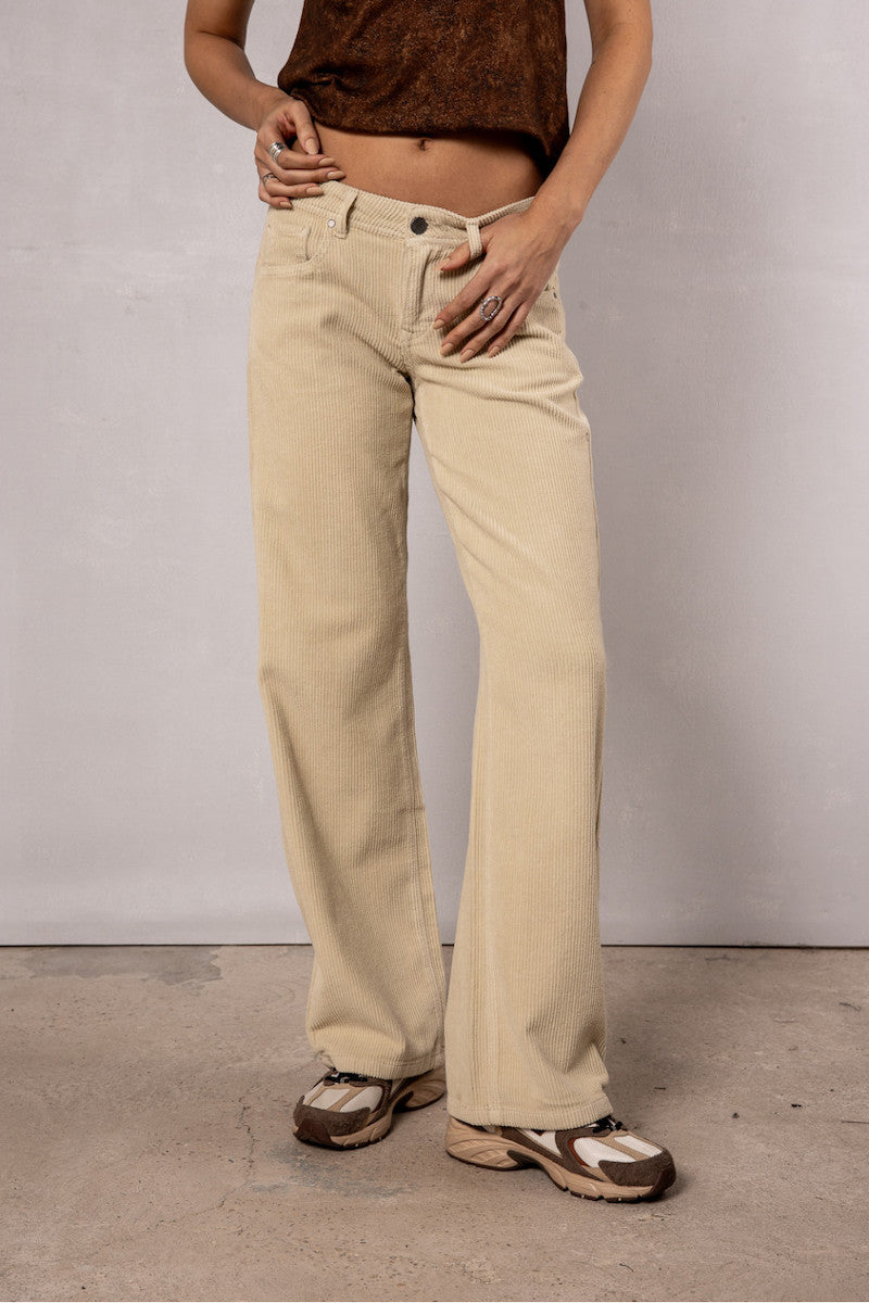 Pantalon large en velours beige Freeman T porter