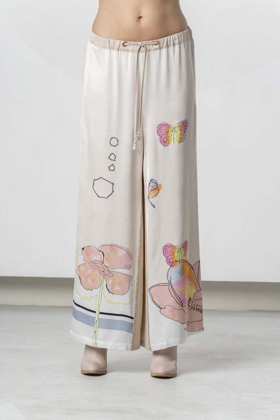 Pantalon large satiné Elisa Cavaletti