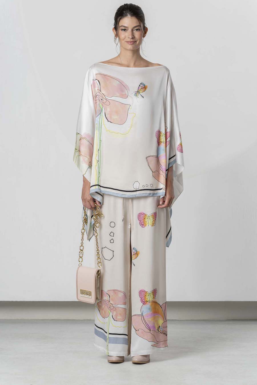 Pantalon large satiné Elisa Cavaletti