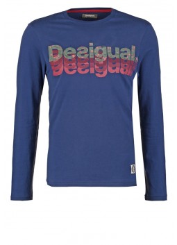 T Shirt Desigual 59T14G6 5127 bleu