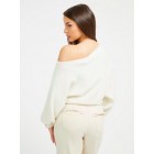 Pull asymtrique Guess blanc cass